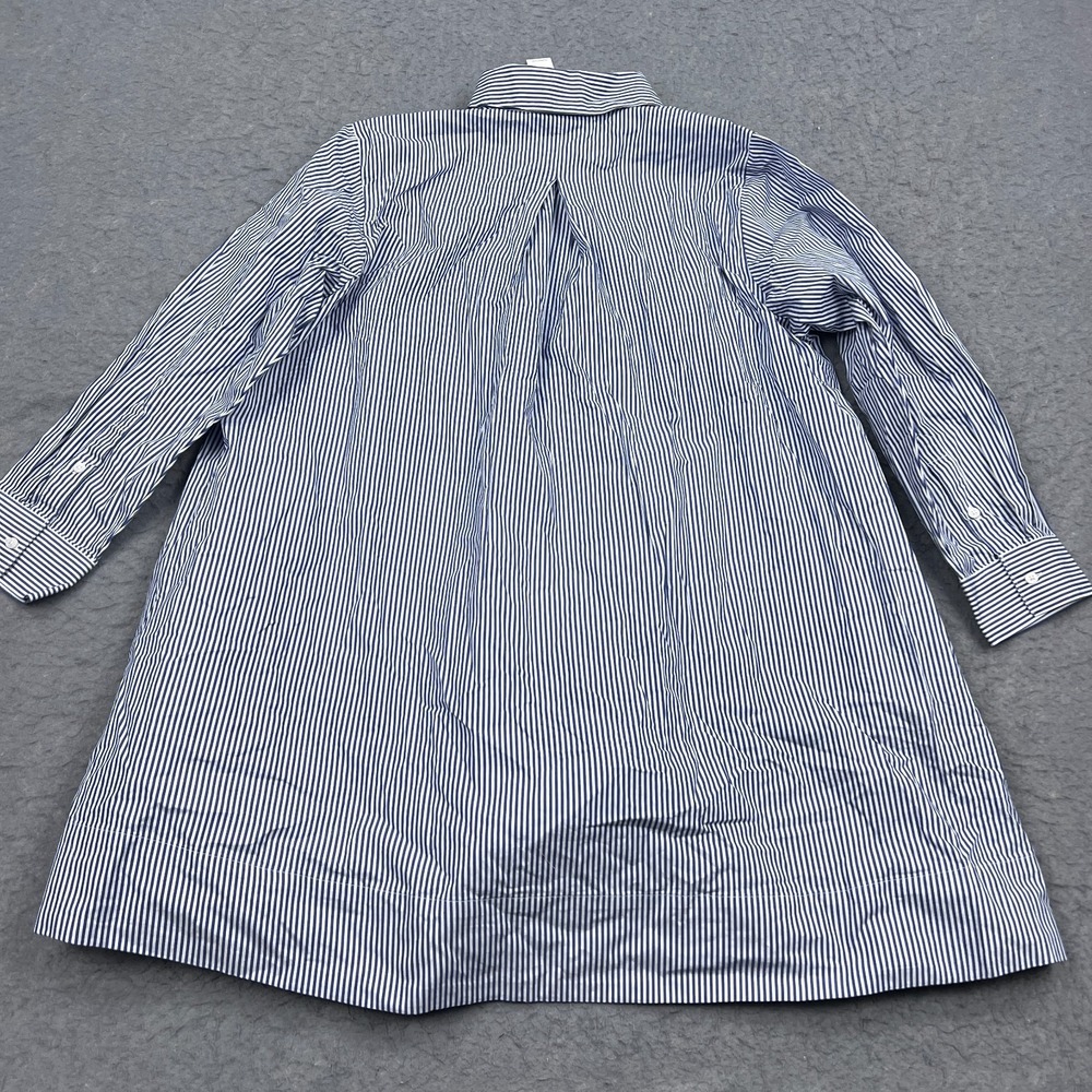 Old Navy Loose Mini Shirt Dress Womens XL Petite Blue Striped Long Sleeve Button - Picture 9 of 11